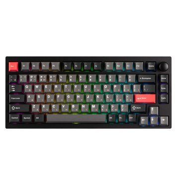 Lemokey Клавіатура механічна P1 Pro 84Key, Keychron Super Banana, WL/BT/USB-A, QMK/VIA, Hot-Swap, EN/UKR, RGB, Knob, Carbon Black P1P-M4-UA фото