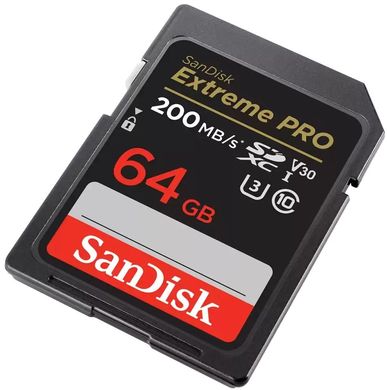 Карта пам'яті SanDisk SD 64GB C10 UHS-I U3 R200/W90MB/s Extreme Pro V30 SDSDXXU-064G-GN4IN фото