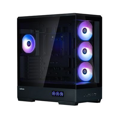 Zalman Корпус P50 DS без БЖ, 2xUSB3.0, 1xUSBType-C, 4x120мм ARGB, VGA 435мм, LCS ready, TG Side Panel, ATX, чорний P50DSBLACK фото