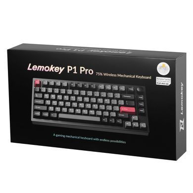 Lemokey Клавиатура механическая P1 Pro 84Key, Keychron Super Banana, WL/BT/USB-A, QMK/VIA, Hot-Swap, EN/UKR, RGB, Knob, Carbon Black P1P-M4-UA фото