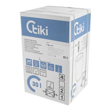 Tiki Водонагрівач електр. слім TGR, 30л, 2кВт, мех. кер-ння, D, білий