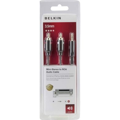 Belkin Кабель jack 3.5 > 2xRCA (M/M), 2м, чорний F3Y116BT2M фото