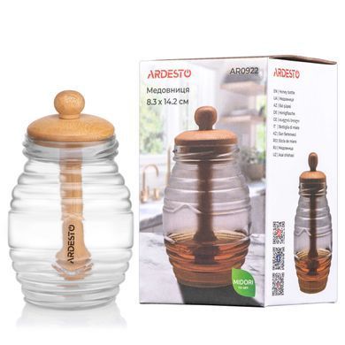 ARDESTO Медовница Midori 8.3х14.2см, бамбук, стекло AR0922 фото
