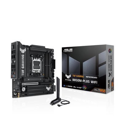 ASUS Материнcька плата TUF GAMING B850M-PLUS WIFI sAM5 B850 4xDDR5 M.2 HDMI DP Wi-Fi BT mATX 90MB1IY0-M0EAY0 фото
