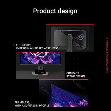 ASUS Монітор 26.5" ROG Strix XG27ACDNG 2xHDMI, DP, USB-C, 3xUSB, OLED, 2560x1440, 360Hz, 0.03ms, DCI-P3 99%, AdaptiveSync, Pivot, HDR400 90LM0AN0-B01970 фото