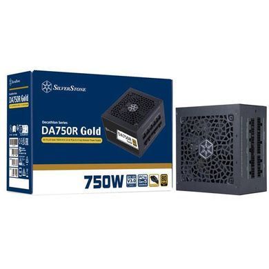 SilverStone Блок живлення Decathlon (750W), >90%, 80+ Gold, 120мм, 1xMB, 24pin(20+4), 2xCPU 8pin(4+4), 4xMolex, 8xSATA, 4xPCIe 8pin(6+2), 1 x 12V-2x6, Fully modular SST-DA750R-GMA фото