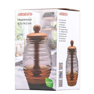 ARDESTO Медовница Midori 8.3х14.2см, бамбук, стекло AR0922 фото