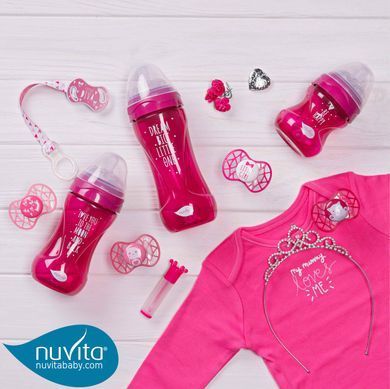 Nuvita Детская бутылочка 6052 Mimic Cool 330мл 4+ Антиколиковая пурпурная NV6052PURPLE фото
