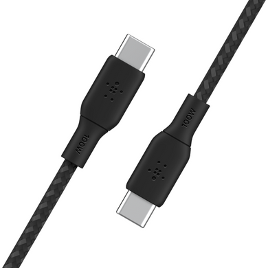 Belkin Кабель заряджання/синхронізації USB-С > USB-С 3м, 100Вт, плетений, чорний CAB014BT3MBK фото