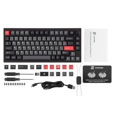 Lemokey Клавиатура механическая P1 Pro 84Key, Keychron Super Banana, WL/BT/USB-A, QMK/VIA, Hot-Swap, EN/UKR, RGB, Knob, Carbon Black P1P-M4-UA фото