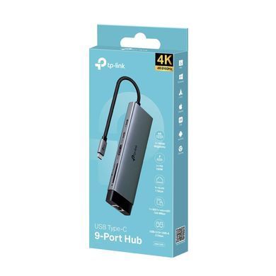 TP-Link Хаб USB UH9120C USB-C > 3xUSB3.0/1xUSB-C/xHDMI/1xRJ45/1xSD/1xmicroSD/1xPD 100Wh UH9120C фото
