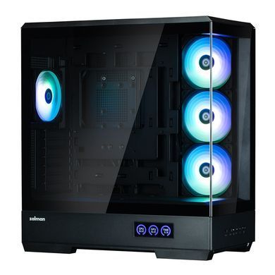 Zalman Корпус P50 DS без БЖ, 2xUSB3.0, 1xUSBType-C, 4x120мм ARGB, VGA 435мм, LCS ready, TG Side Panel, ATX, чорний P50DSBLACK фото