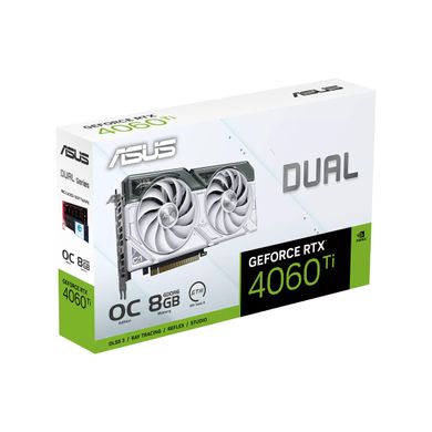 ASUS Відеокарта GeForce RTX 4060 Ti 8GB GDDR6X DUAL OC DUAL-RTX4060TI-O8G-WHITE білий 90YV0J42-M0NA00 фото