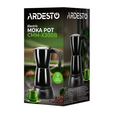 ARDESTO Кавоварка електрична гейзерна 0.3л, мелена, чорний CMM-X300B фото