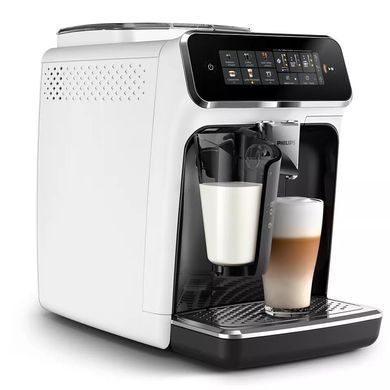 Philips Кофемашина Series 3300, 1.8л, зерно+мол., автомат.капуч, дисплей, авторецептов -6, белый EP3343/50 фото