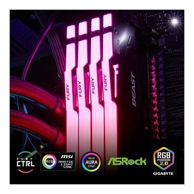 Kingston Память ПК DDR5 128GB KIT (64GBx2) 5600 FURY Beast RGB KF556C36BBEAK2-128 фото