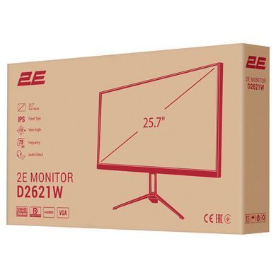2E Монитор 25.7" D2621W HDMI, DP, Audio, IPS, 2560x1080, 21:9, 75Hz, FreeSync, White 2E-D2621W-01.UA фото
