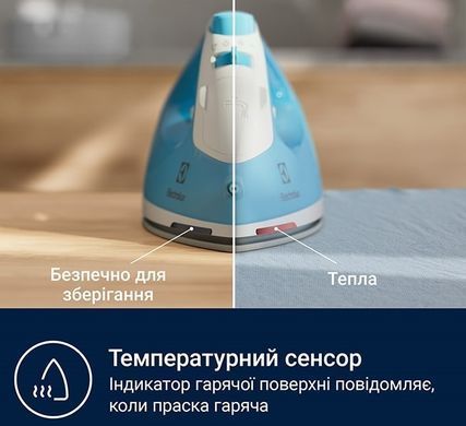 Electrolux Праска, 2300Вт, 250мл, паровий удар 110гр, керам. підошва, синьо-білий E5SI2-4CB фото