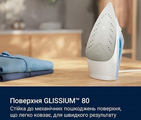 Electrolux Праска, 2300Вт, 250мл, паровий удар 110гр, керам. підошва, синьо-білий E5SI2-4CB фото
