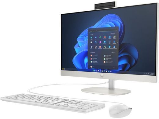 HP Комп'ютер персональний моноблок 240-G10 23.8" FHD IPS AG, Intel i3-N300, 8GB, F512GB, UMA, WiFi, кл+м, 3р, DOS, білий 8T2Z6ES фото