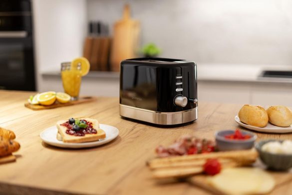 Gorenje Тостер 850Вт, підігрів, розморожування, пластик, чорний