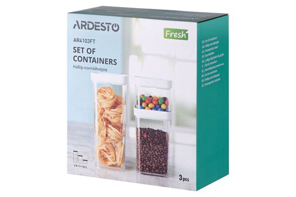 Набір контейнерів Ardesto Fresh 3 шт AR4103FT фото