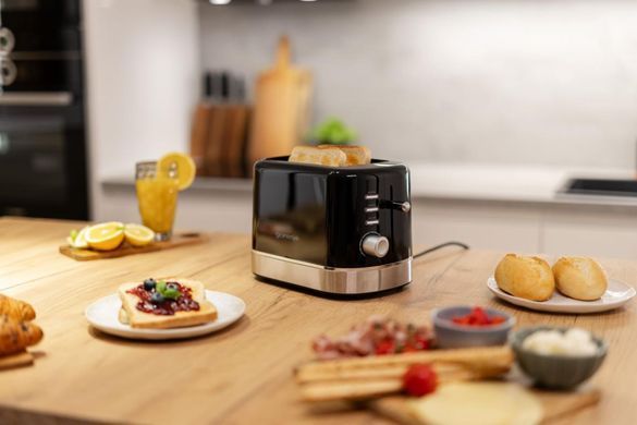 Gorenje Тостер 850Вт, підігрів, розморожування, пластик, чорний