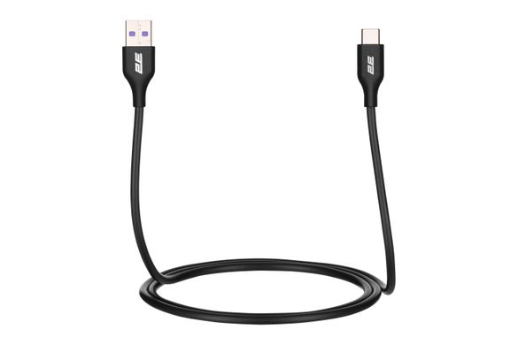 2E Кабель USB-A - USB-C Glow 1m black 2E-CCAC-BL фото
