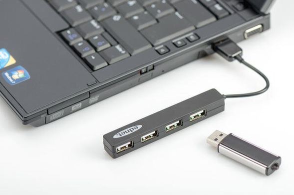 Концентратор EDNET USB 2.0, 4 роз’єми, чорний 85040 фото