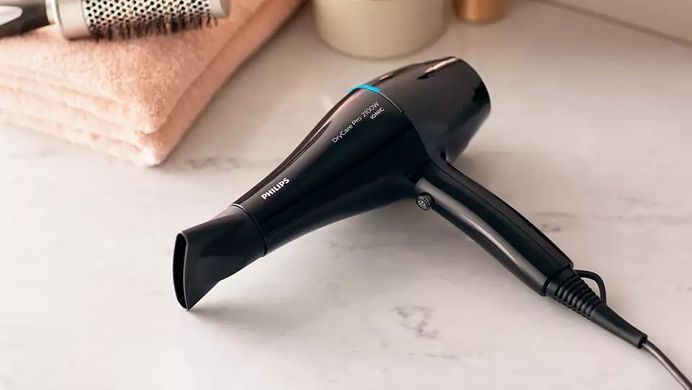 Philips Фен DryCare, 2100Вт, 4 режими, іоніз-я, хол. обдув, чорний BHD272/00 фото