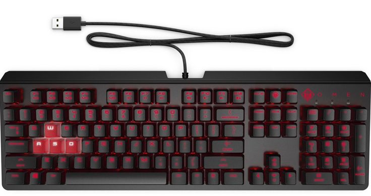 Клавиатура HP OMEN Encoder LED 104key Cherry MX Red USB Black 6YW76AA фото