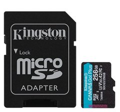 Карта пам'яті Kingston microSD 256GB C10 UHS-I U3 A2 R170/W90MB/s + SD SDCG3/256GB фото
