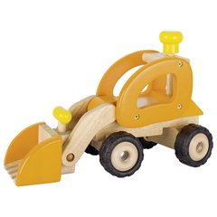 Машинка дерев'яна goki Екскаватор жовтий 55962G фото
