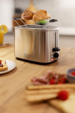 Gorenje Тостер 800Вт, підігрів, розморожування, пластик, сріблястий