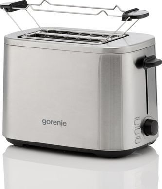 Gorenje Тостер 800Вт, підігрів, розморожування, пластик, сріблястий