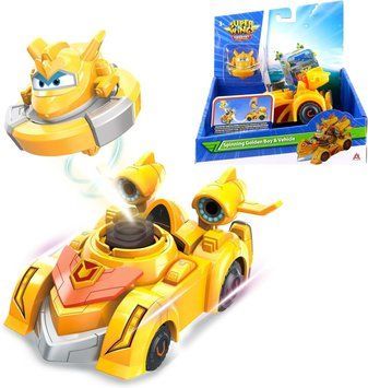 Super Wings Игровой набор Spinning Vehicle Золотой Мальчик (Golden Boy) EU770331 фото