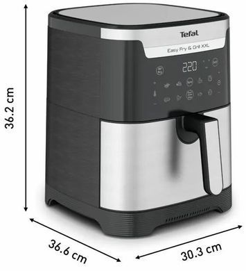 Tefal Мультипечь EasyFry&Grill XXL, 1830Вт, чаша-6.5л, сенсорное управл., 8 програм, пластик, серо-черный EY801D15 фото