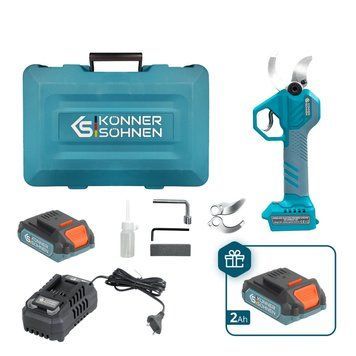 K&ouml;nner & S&ouml;hnen Cordless secateurs Konner&Sohnen KS CPS20V-40 CASE PLUS 20V battery 2x2A&middot;h d 20-40mm ZP case 1kg KSCPS20V-40CASEPLUS фото