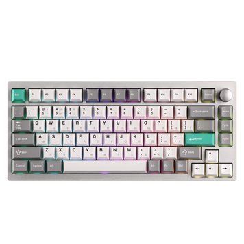 Lemokey Клавіатура механічна P1 Pro 84Key, Keychron Super Banana, WL/BT/USB-A, QMK/VIA, Hot-Swap, EN/UKR, RGB, Knob, Space Silver P1P-X4-UA фото
