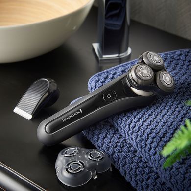 Remington Бритва електр. роторна X5 Limitless X, бритв.головок-3, від мережі, сух.+волог., тример, водонепрон., швид. зарядка, чорний XR1755 фото