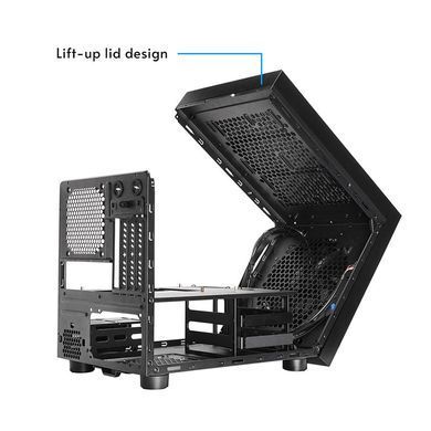 Chieftec Корпус The Cube CI-03B, без БЖ, 2xUSB3.0, 1xUSB3.2 Gen2 Type-C, 1x200мм HDB, VGA 335мм, LCS ready, mATX, чорний CI-03B-OP фото