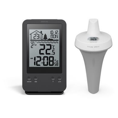 Sencor Метеостанція для басейну, внутр/зовн вимірювання, AAx2+AAx2, темп-ра, чорний SWS6900POOL фото