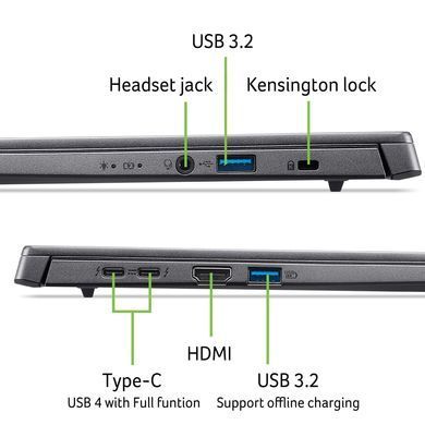 Acer Ноутбук Acer Aspire 14 A14-52MT 14" WUXGA IPS Touch, Intel U7-258V, 32GB, F1TB, UMA, Win11, серый NX.JDJEU.003 фото