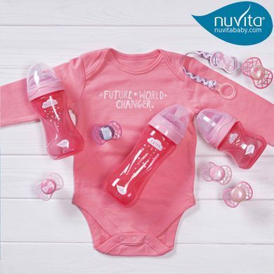 Nuvita Детская бутылочка 6052 Mimic Cool 330мл 4+ Антиколиковая розовая NV6052PINK фото
