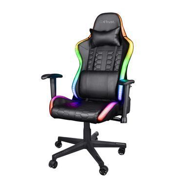 Trust Крісло GXT 716 Rizza, ПУ шкіра, 3D-Armrests, RGB, чорний 25376_TRUST фото