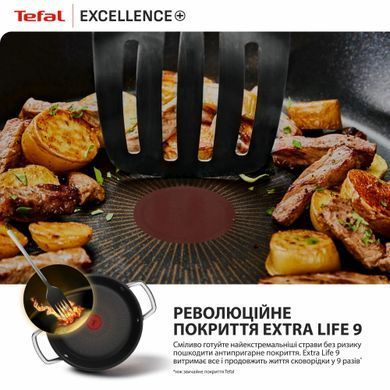 Tefal Сотейник Tefal Excellence+, з кришкою, 24см, алюміній, скло, бакеліт, чорний G3308802 фото