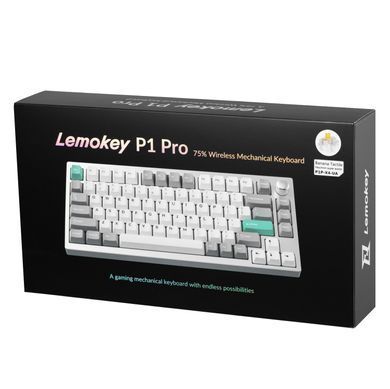 Lemokey Клавіатура механічна P1 Pro 84Key, Keychron Super Banana, WL/BT/USB-A, QMK/VIA, Hot-Swap, EN/UKR, RGB, Knob, Space Silver P1P-X4-UA фото