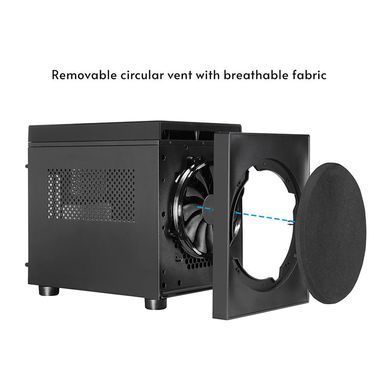 Chieftec Корпус The Cube CI-03B, без БЖ, 2xUSB3.0, 1xUSB3.2 Gen2 Type-C, 1x200мм HDB, VGA 335мм, LCS ready, mATX, чорний CI-03B-OP фото