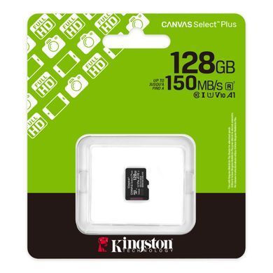 Kingston Карта памяти Kingston microSD 128GB C10 UHS-I A1 V10 R150MB/s SDCS3/128GBSP фото