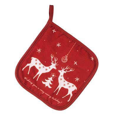 ARDESTO Прихватка Happy Holidays 20х20см, 90% поліестер, 10% бавовна, червоний